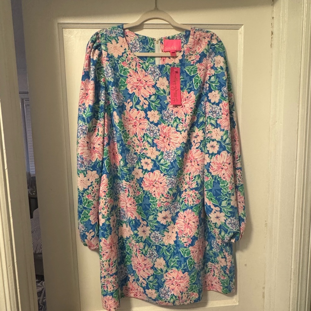 Lilly Pulitzer Floral Dress in Blue and Pink